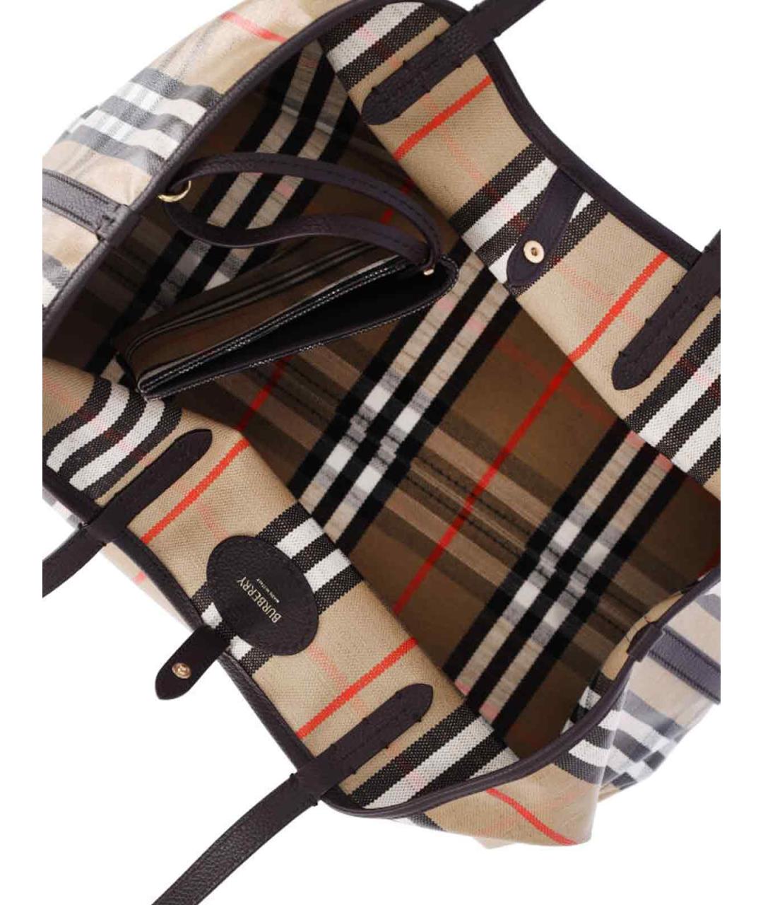BURBERRY Бежевая хлопковая сумка с короткими ручками, фото 4