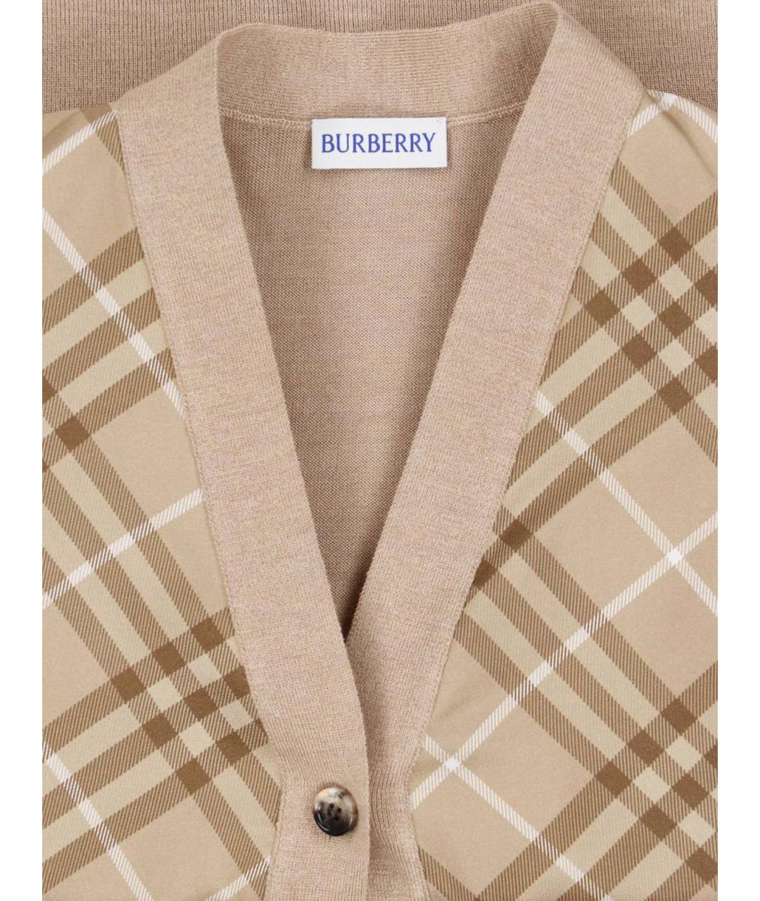 BURBERRY Бежевый шерстяной джемпер / свитер, фото 3