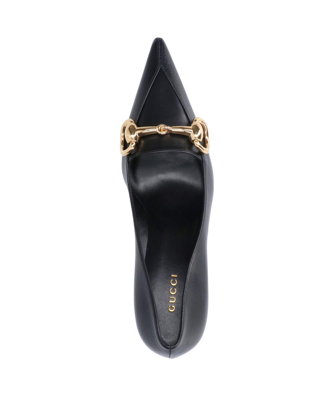 GUCCI Черные кожаные туфли, фото 5