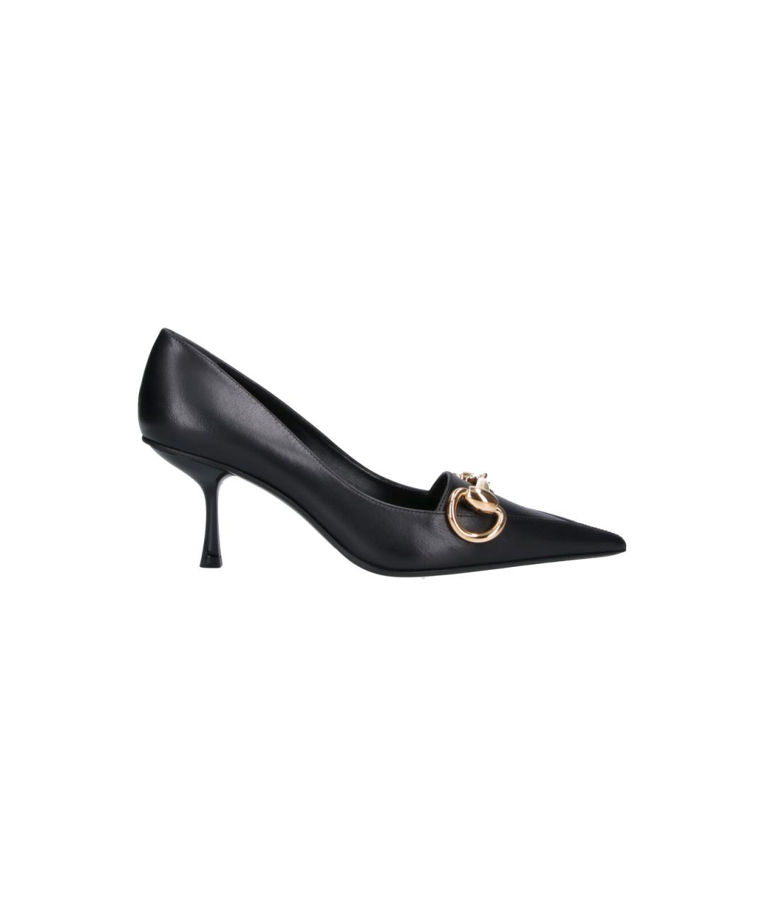 GUCCI Черные кожаные туфли, фото 1