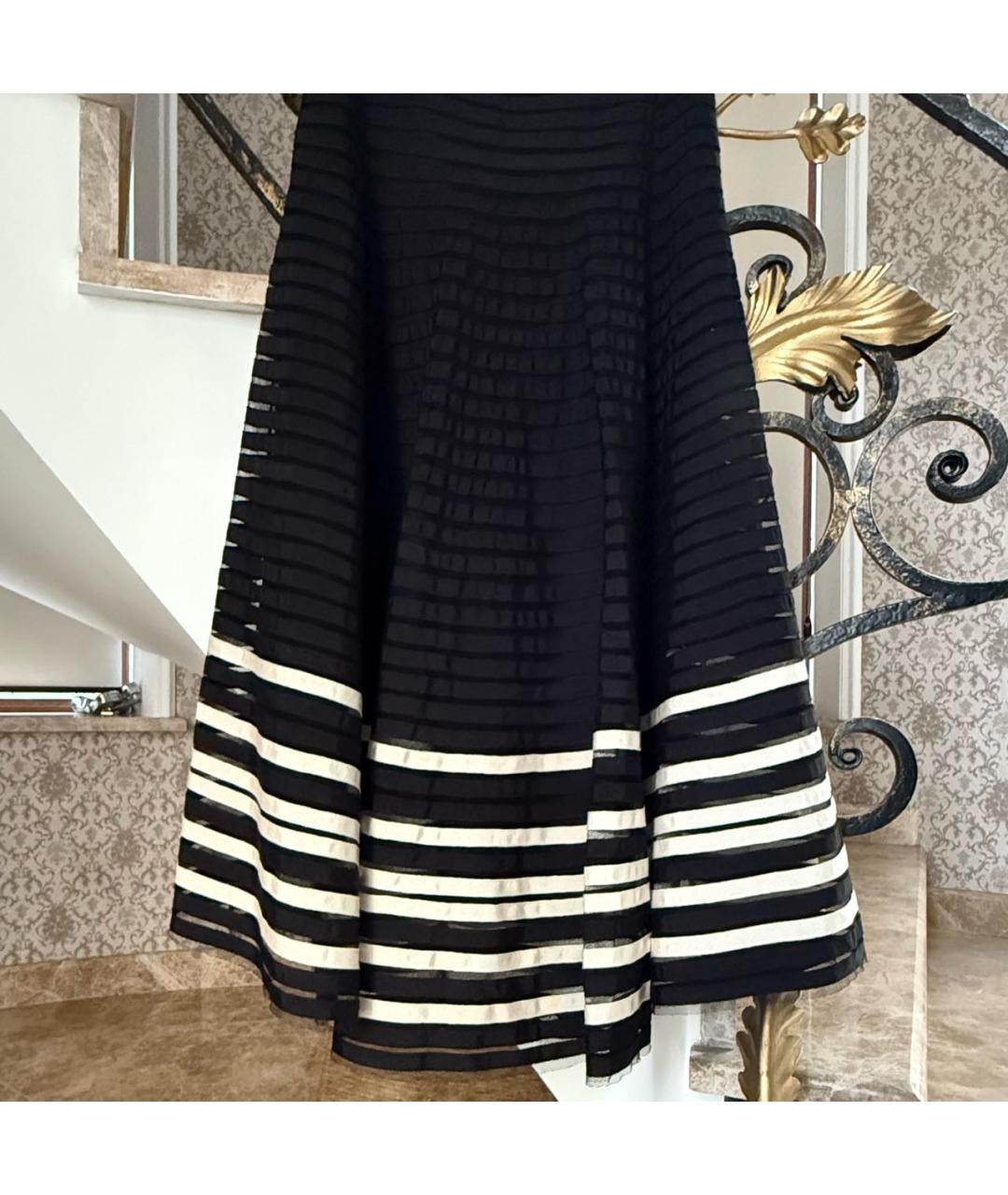 RED VALENTINO Черная вискозная юбка миди, фото 4