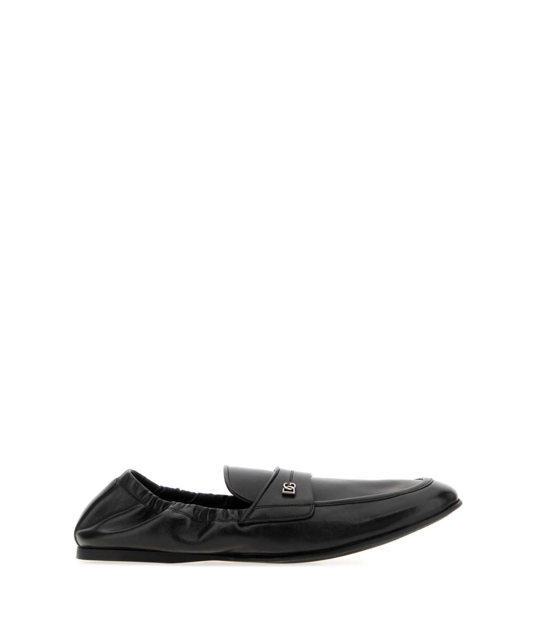 DOLCE&GABBANA Черные кожаные лоферы, фото 1