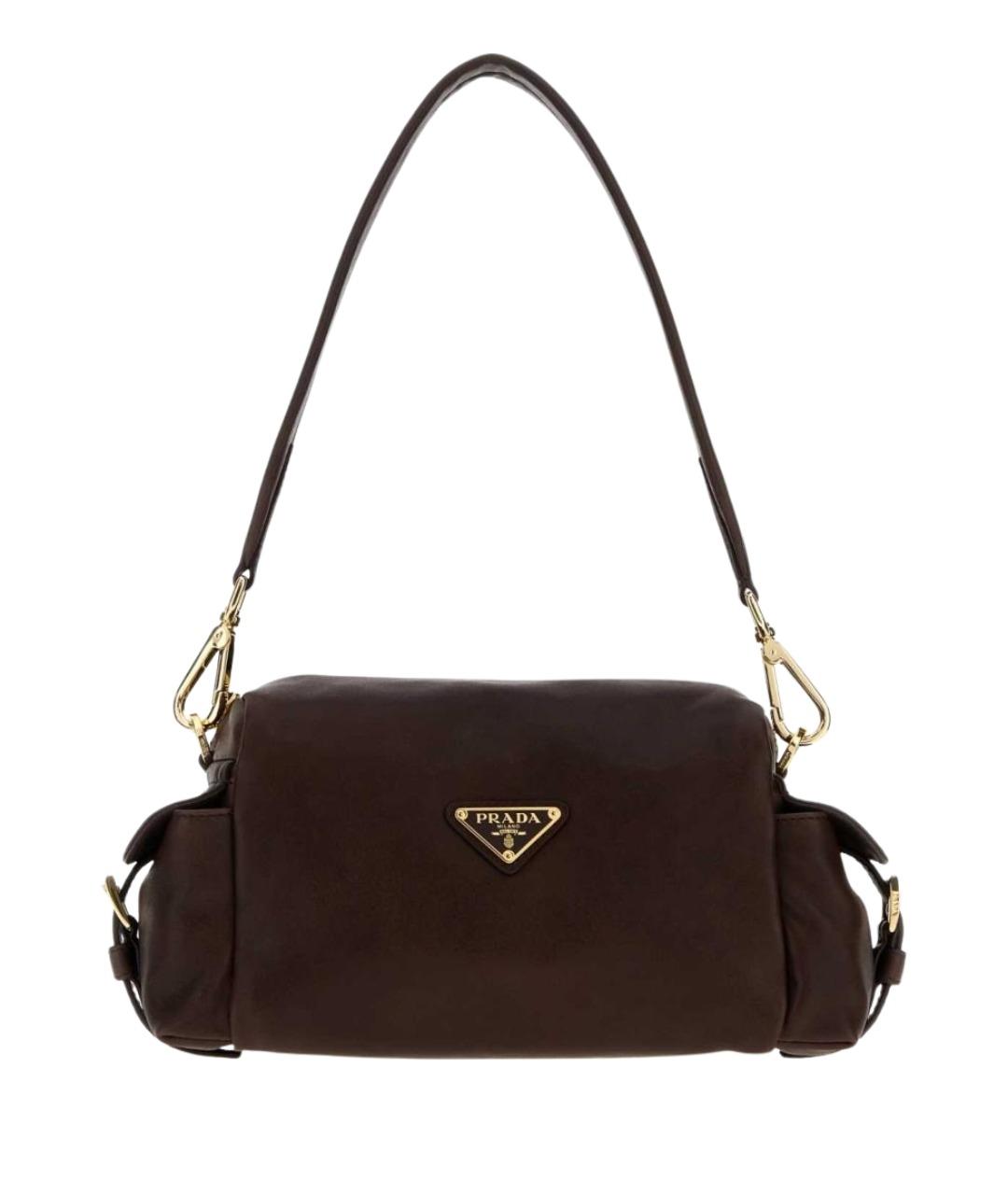PRADA Коричневая кожаная сумка через плечо, фото 1