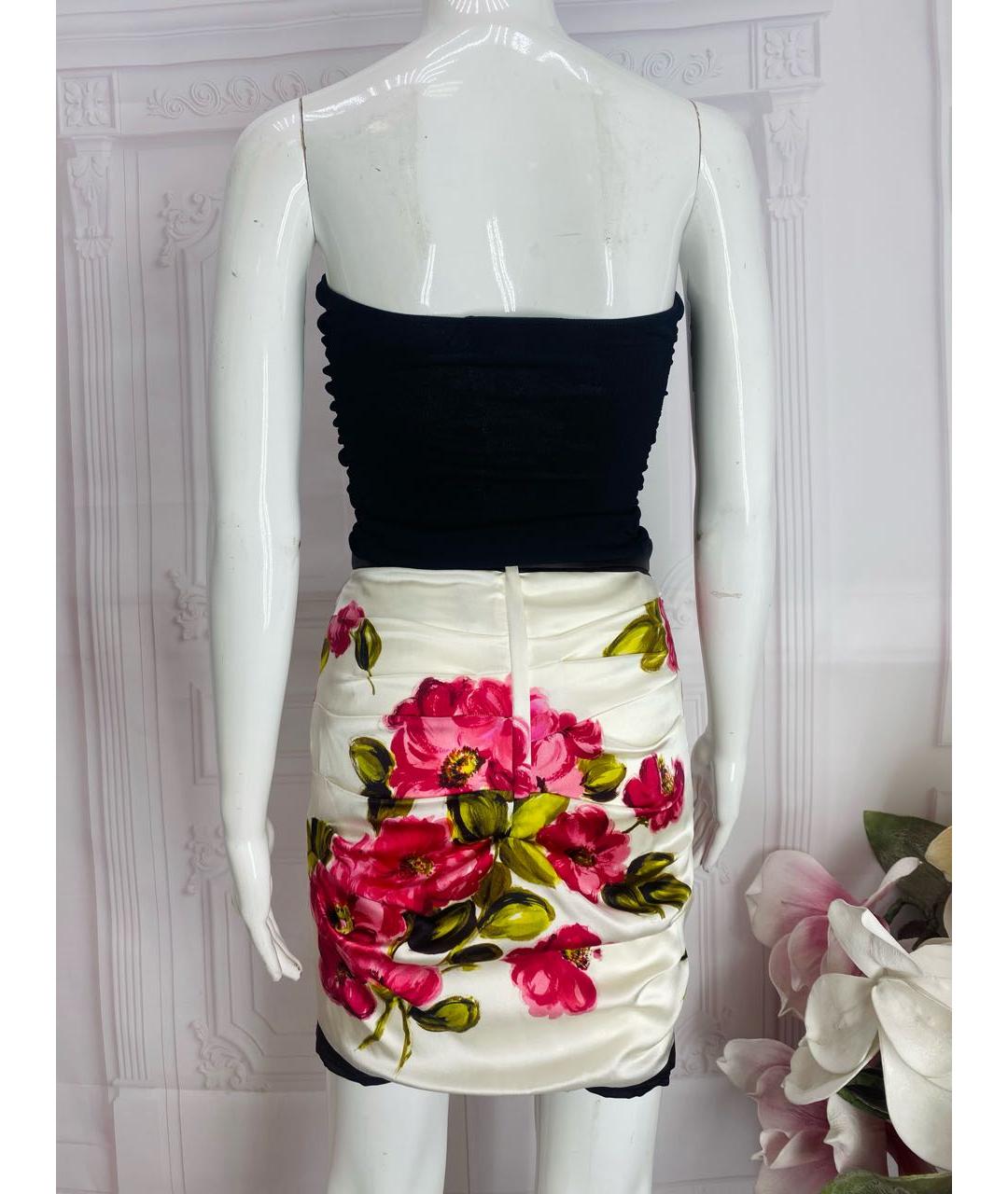 DOLCE&GABBANA Мульти шелковая юбка мини, фото 8
