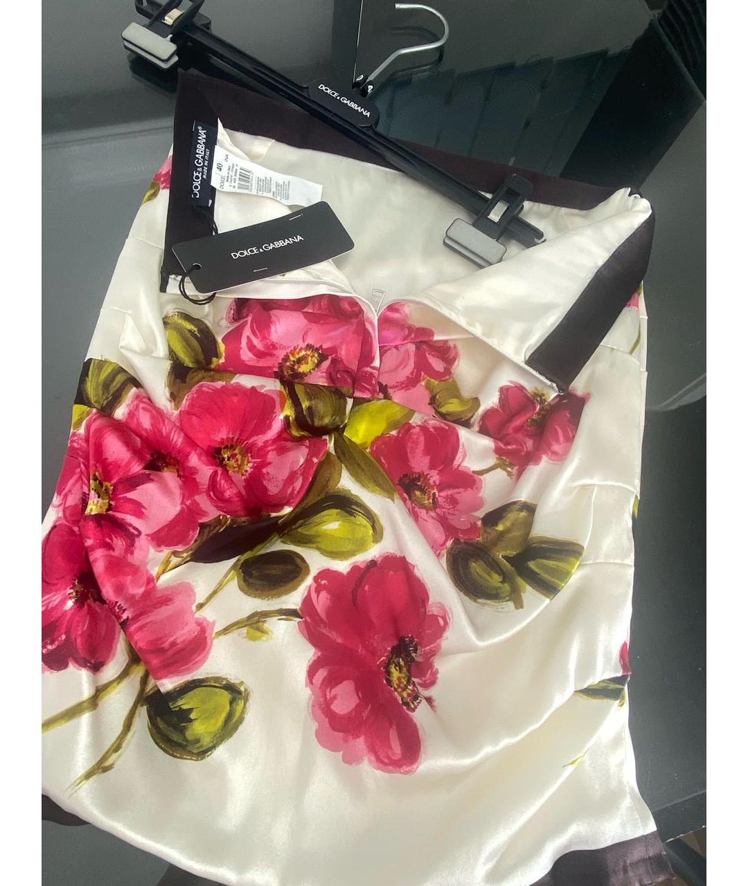 DOLCE&GABBANA Мульти шелковая юбка мини, фото 3