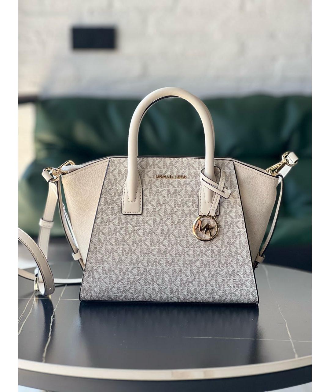 MICHAEL KORS Бежевая кожаная сумка с короткими ручками, фото 5
