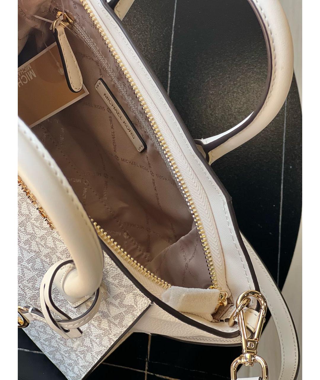 MICHAEL KORS Бежевая кожаная сумка с короткими ручками, фото 4
