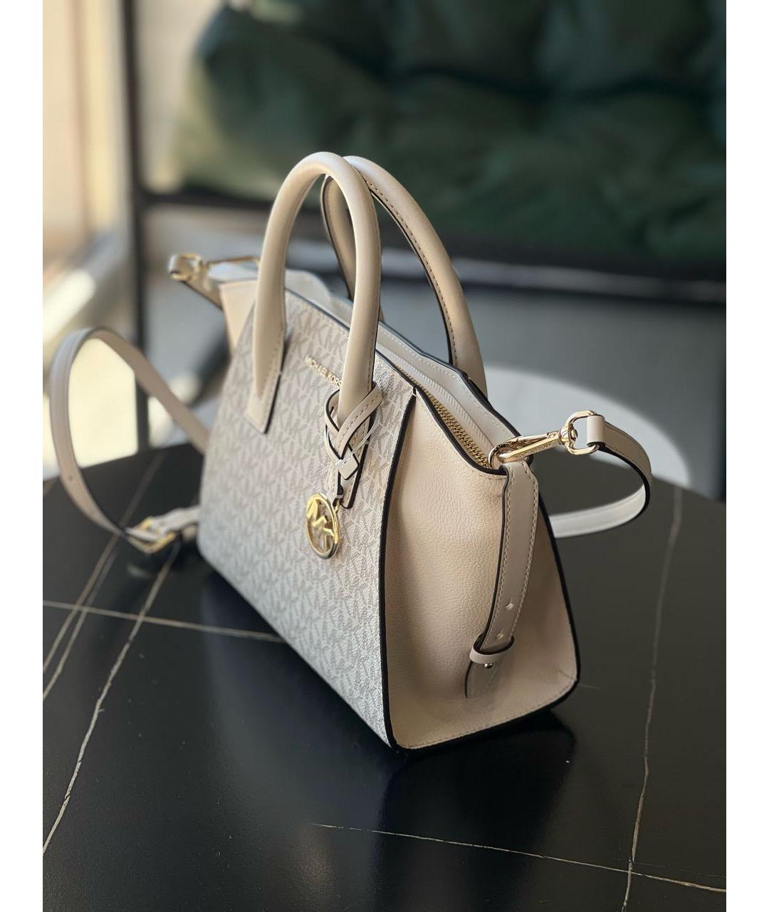 MICHAEL KORS Бежевая кожаная сумка с короткими ручками, фото 2