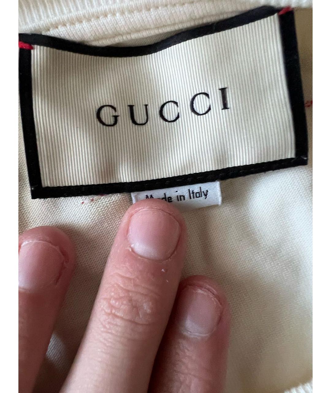 GUCCI Бежевая хлопковая футболка, фото 4