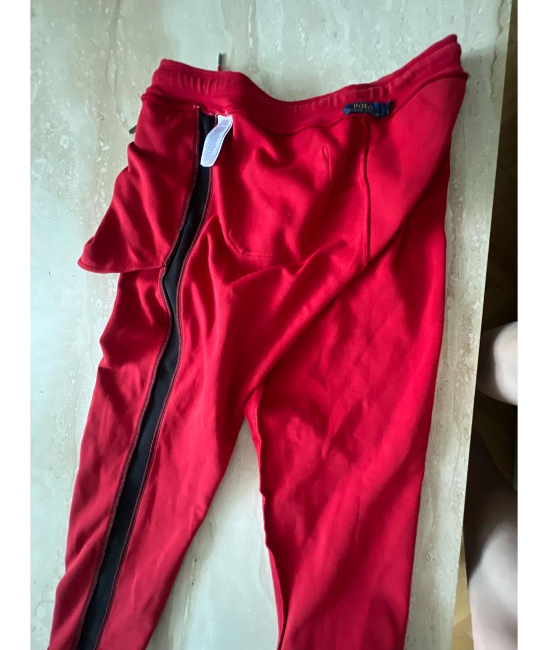 POLO RALPH LAUREN Красные хлопковые повседневные брюки, фото 3