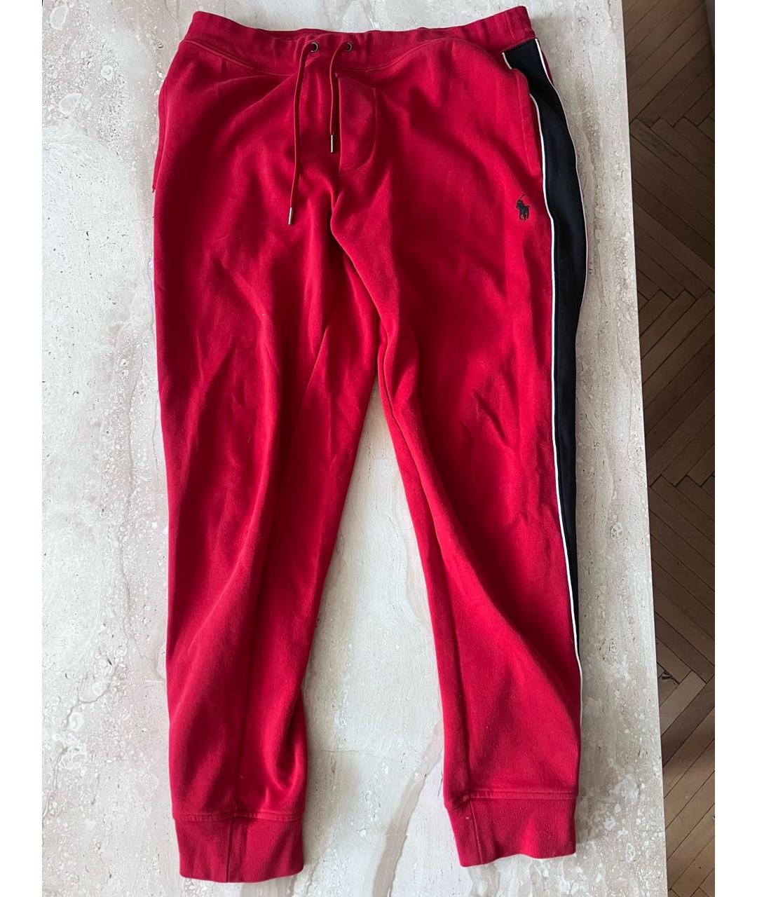 POLO RALPH LAUREN Красные хлопковые повседневные брюки, фото 5