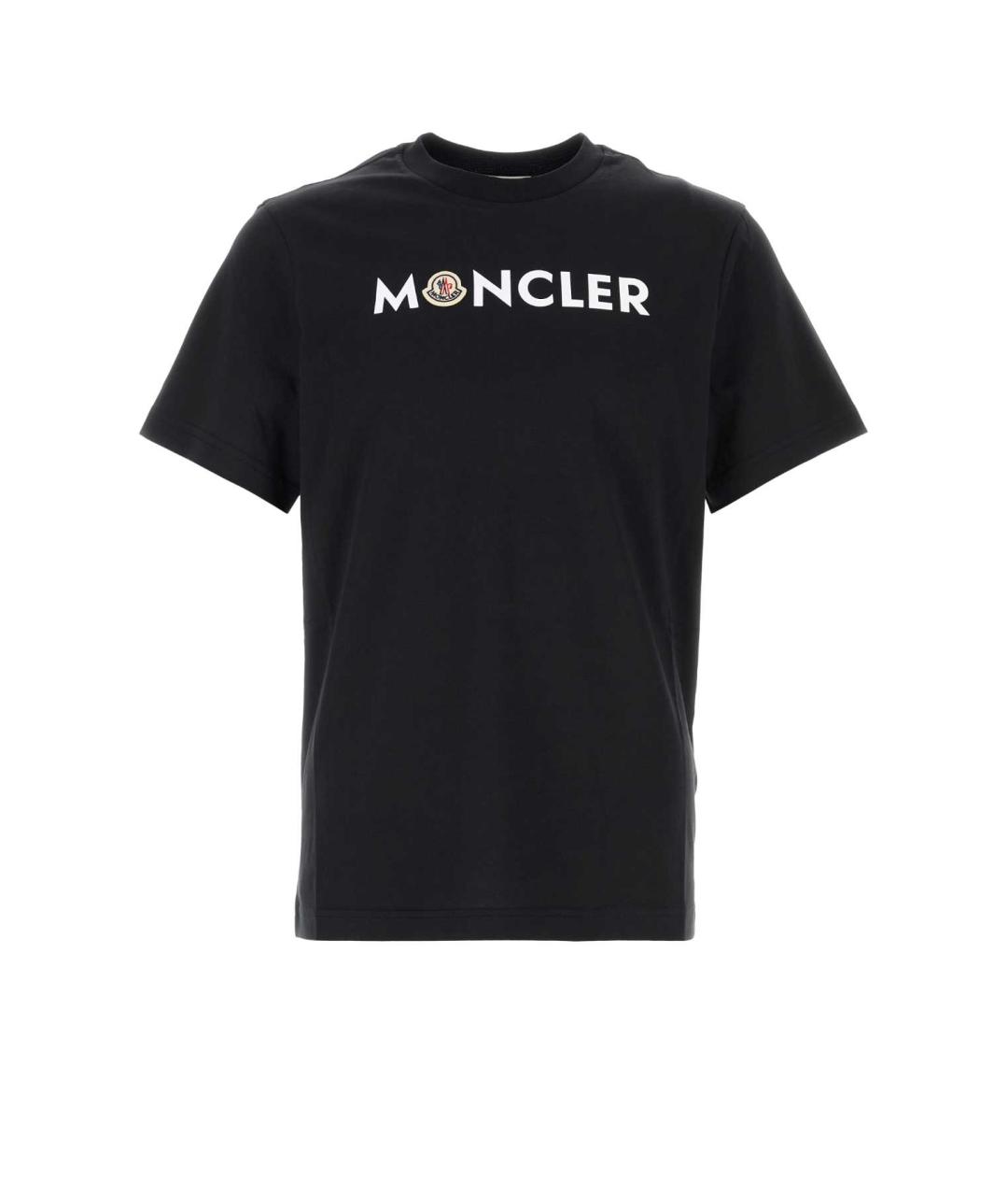 MONCLER Черная хлопковая футболка, фото 1