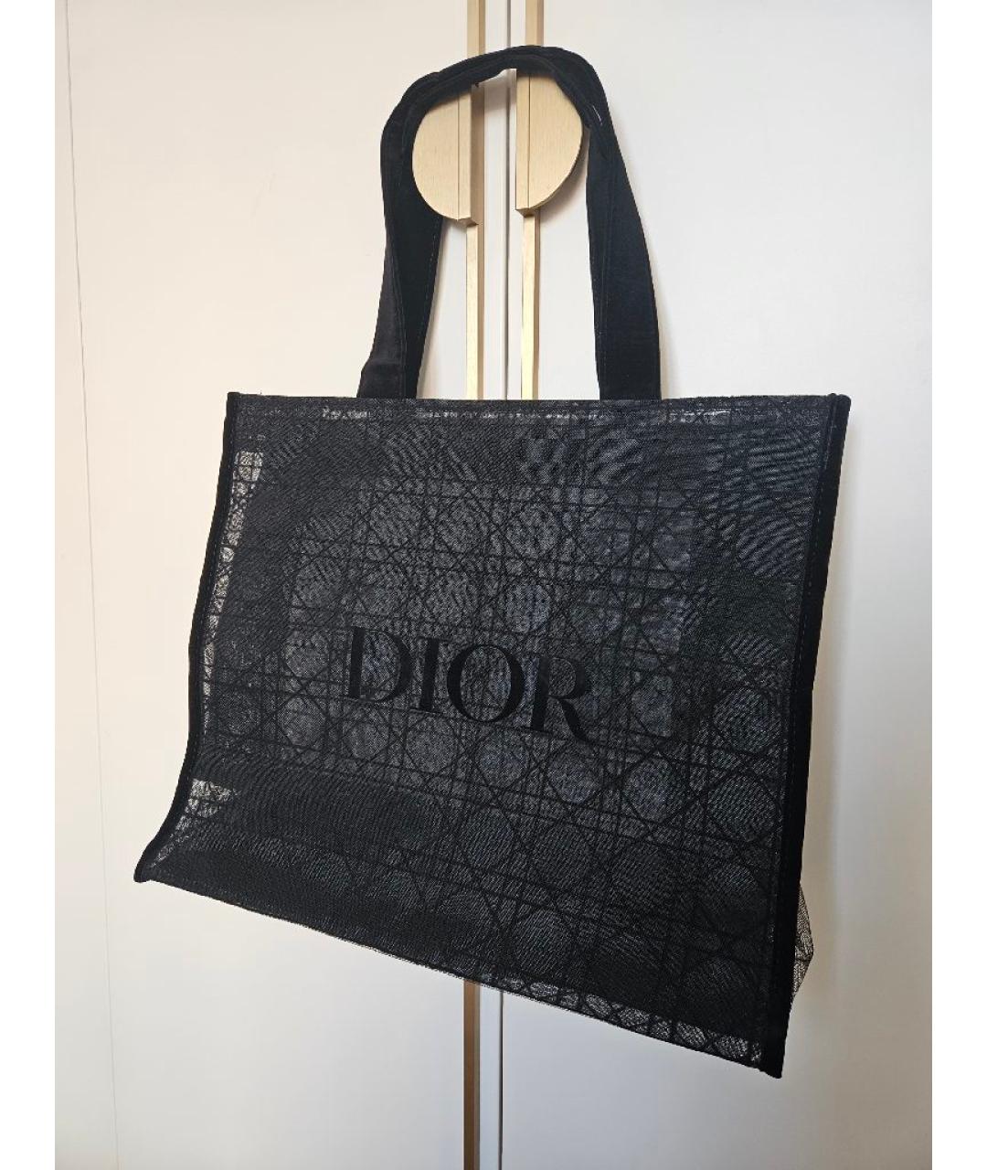 CHRISTIAN DIOR Черная тканевая пляжная сумка, фото 3