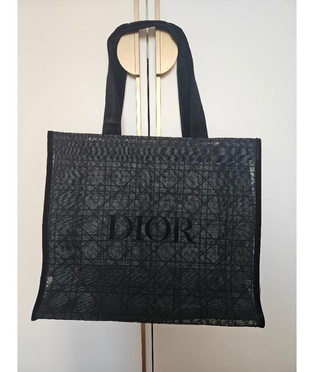 CHRISTIAN DIOR Черная тканевая пляжная сумка, фото 7