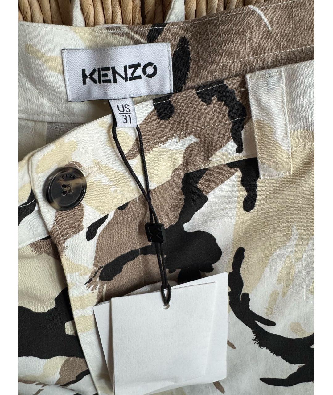 KENZO Бежевые хлопковые шорты, фото 3