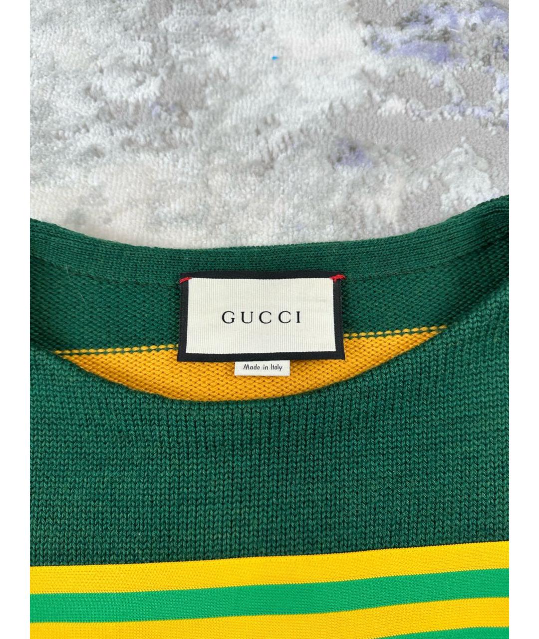 GUCCI Зеленый шерстяной джемпер / свитер, фото 5