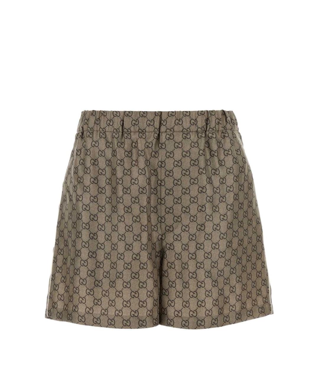 GUCCI Бежевые шелковые шорты, фото 1