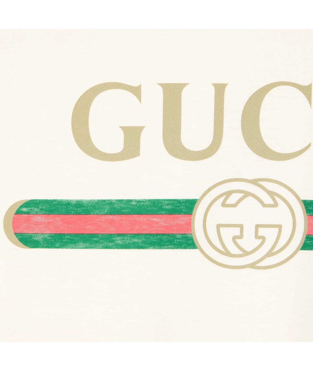 GUCCI Белая хлопковая футболка, фото 2