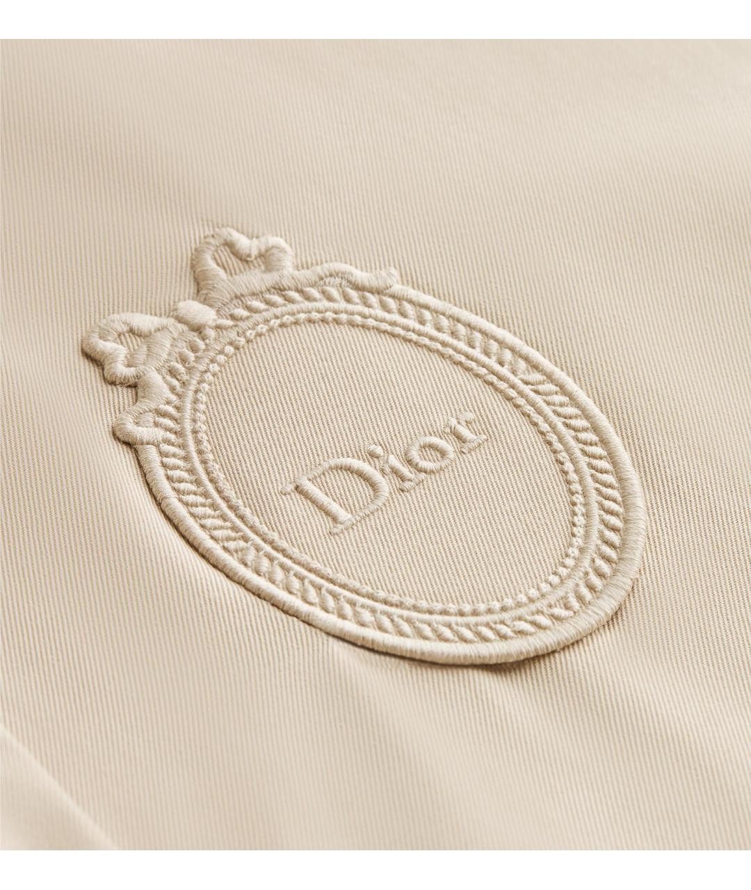 CHRISTIAN DIOR Бежевое хлопковое повседневное платье, фото 2