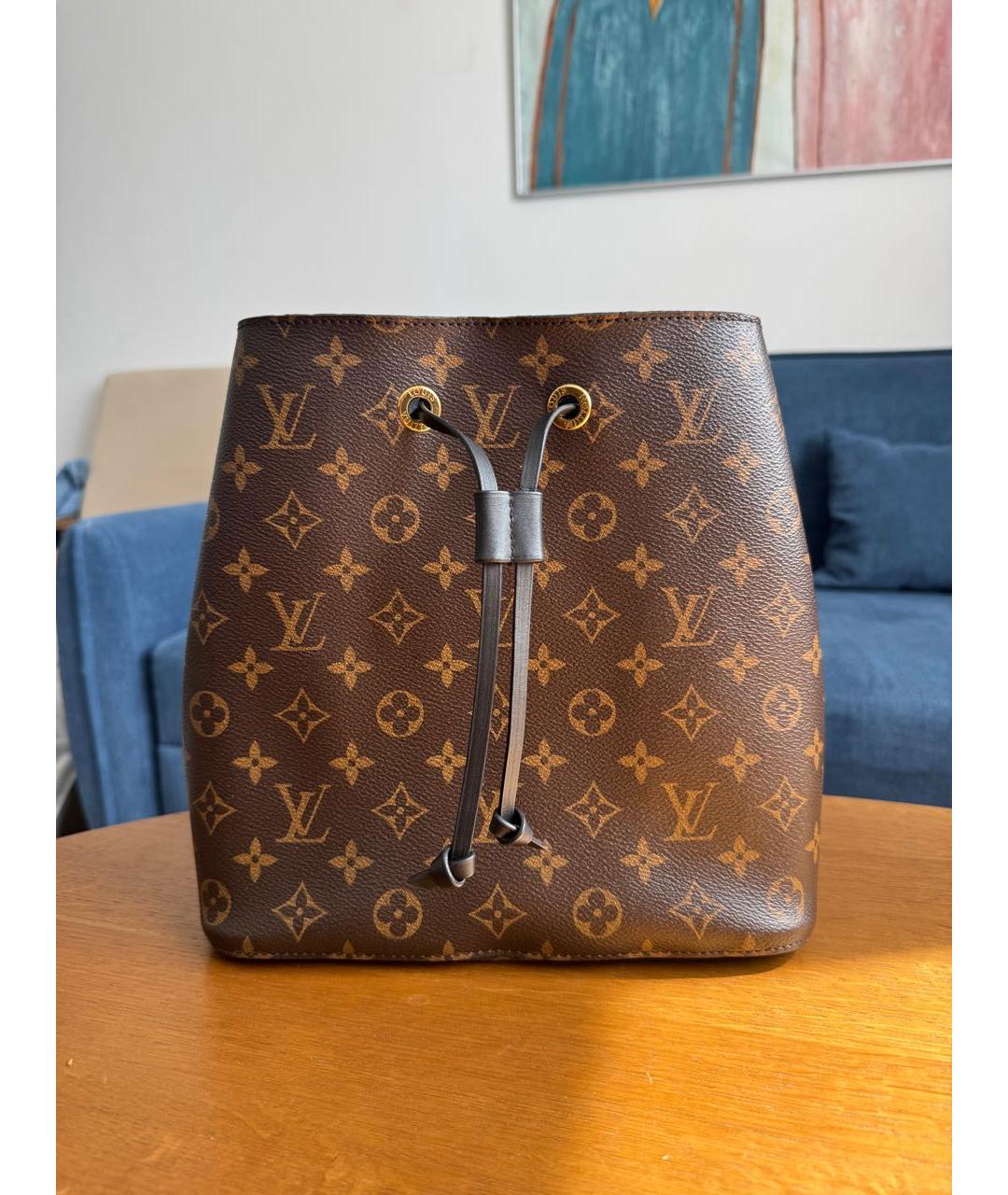 LOUIS VUITTON Коричневый кожаный рюкзак, фото 9