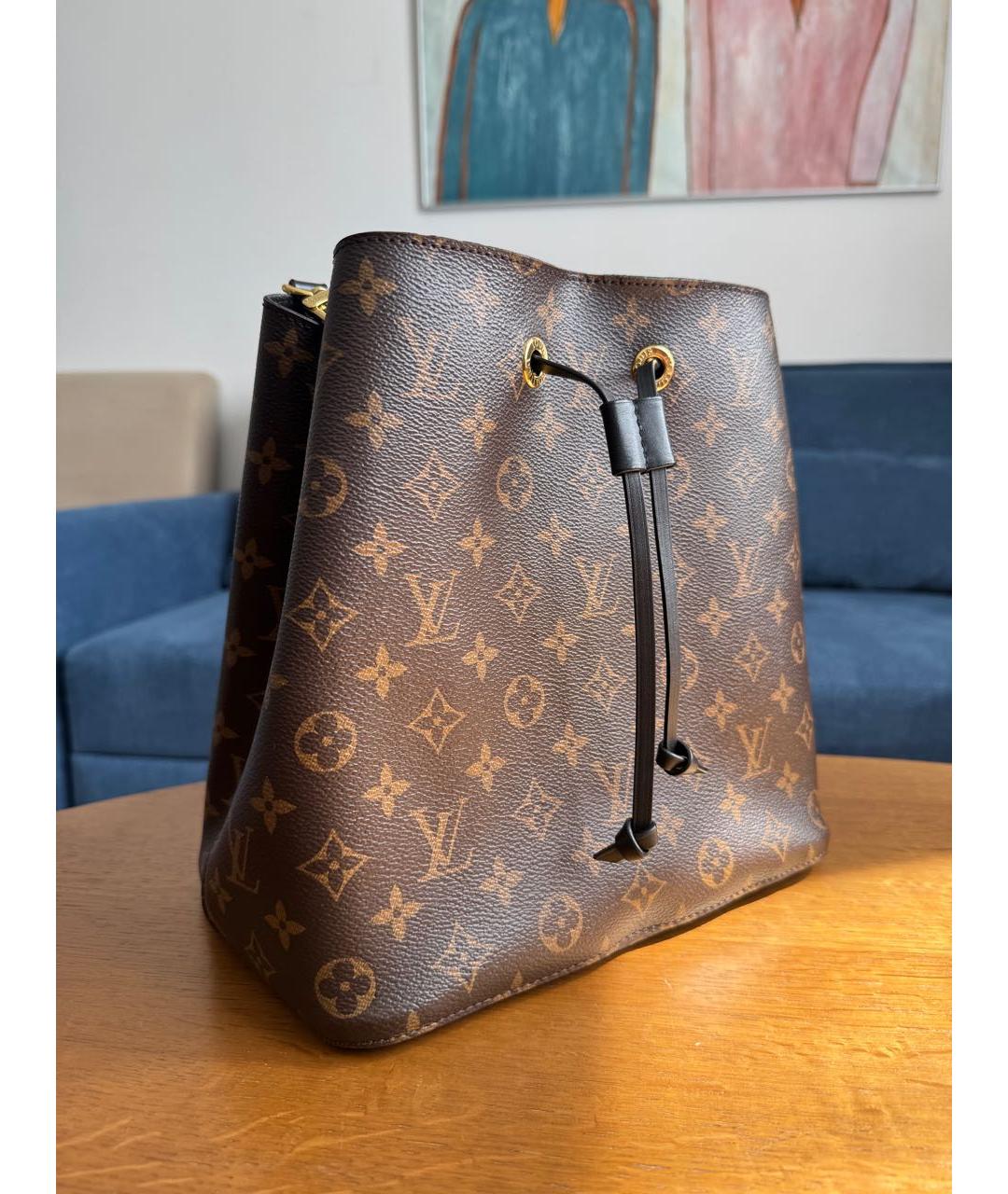 LOUIS VUITTON Коричневый кожаный рюкзак, фото 2