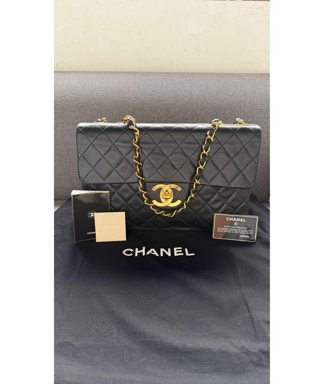 CHANEL Черная кожаная сумка через плечо, фото 2