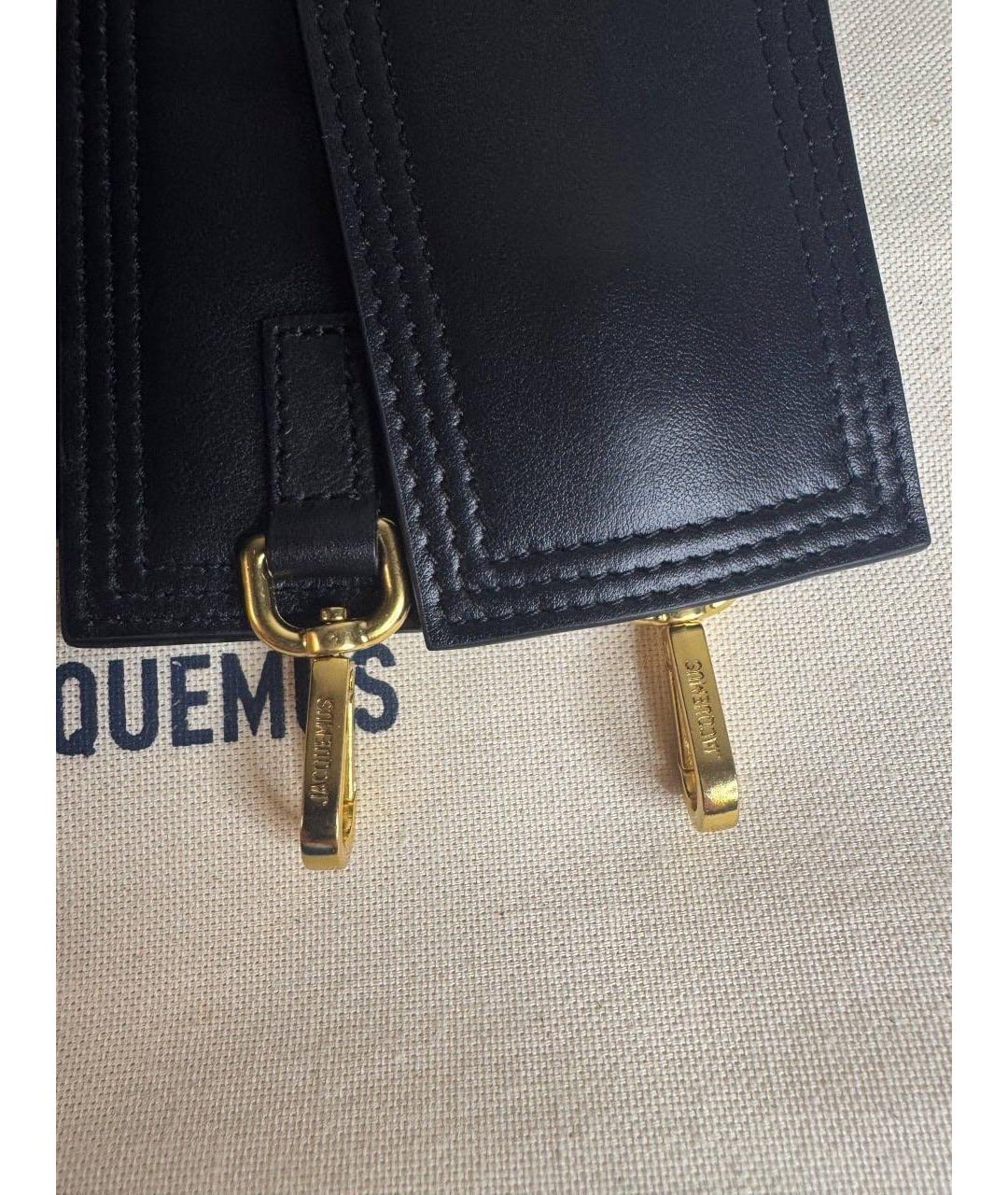 JACQUEMUS Черная кожаная сумка через плечо, фото 8