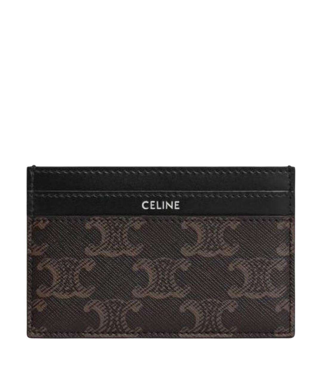 CELINE Коричневый кожаный кардхолдер, фото 1