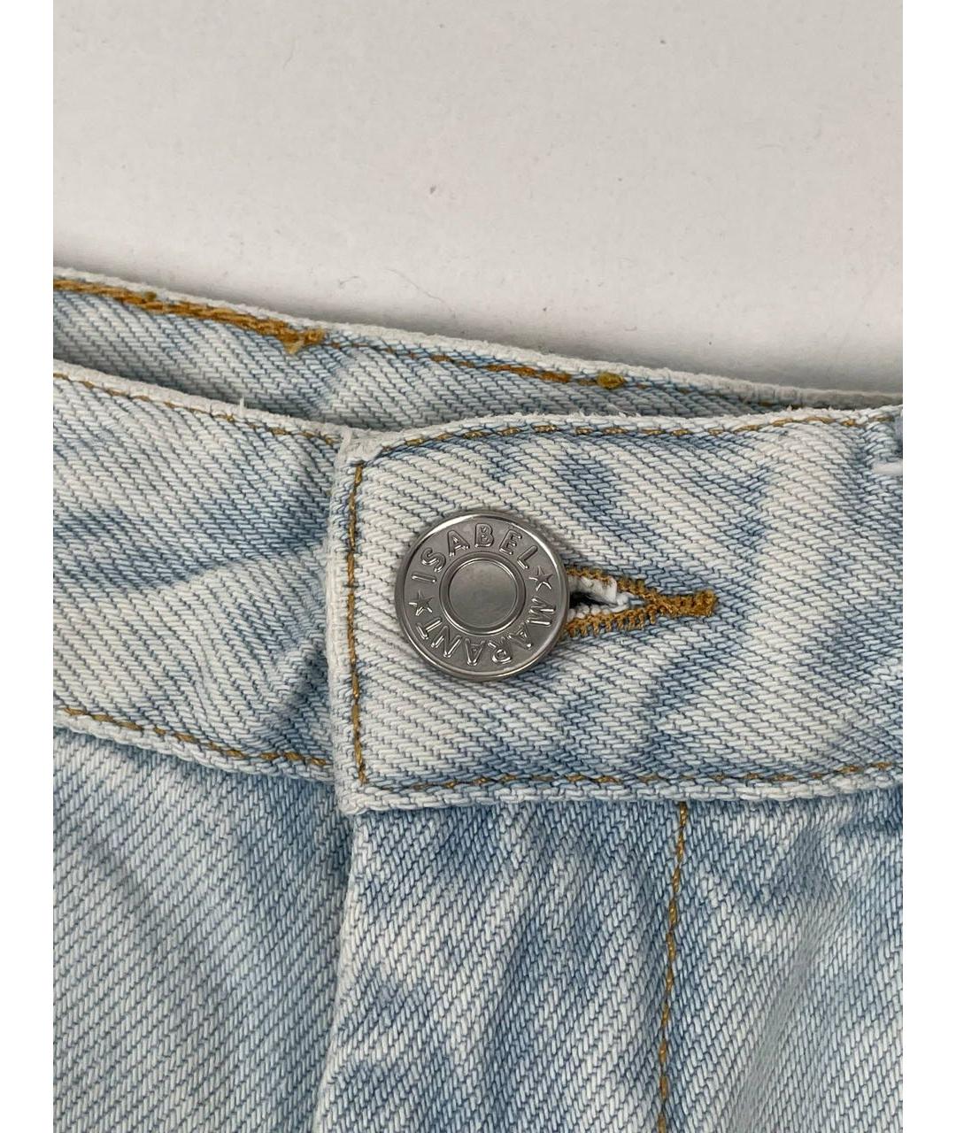 ISABEL MARANT Голубые хлопковые прямые джинсы, фото 4