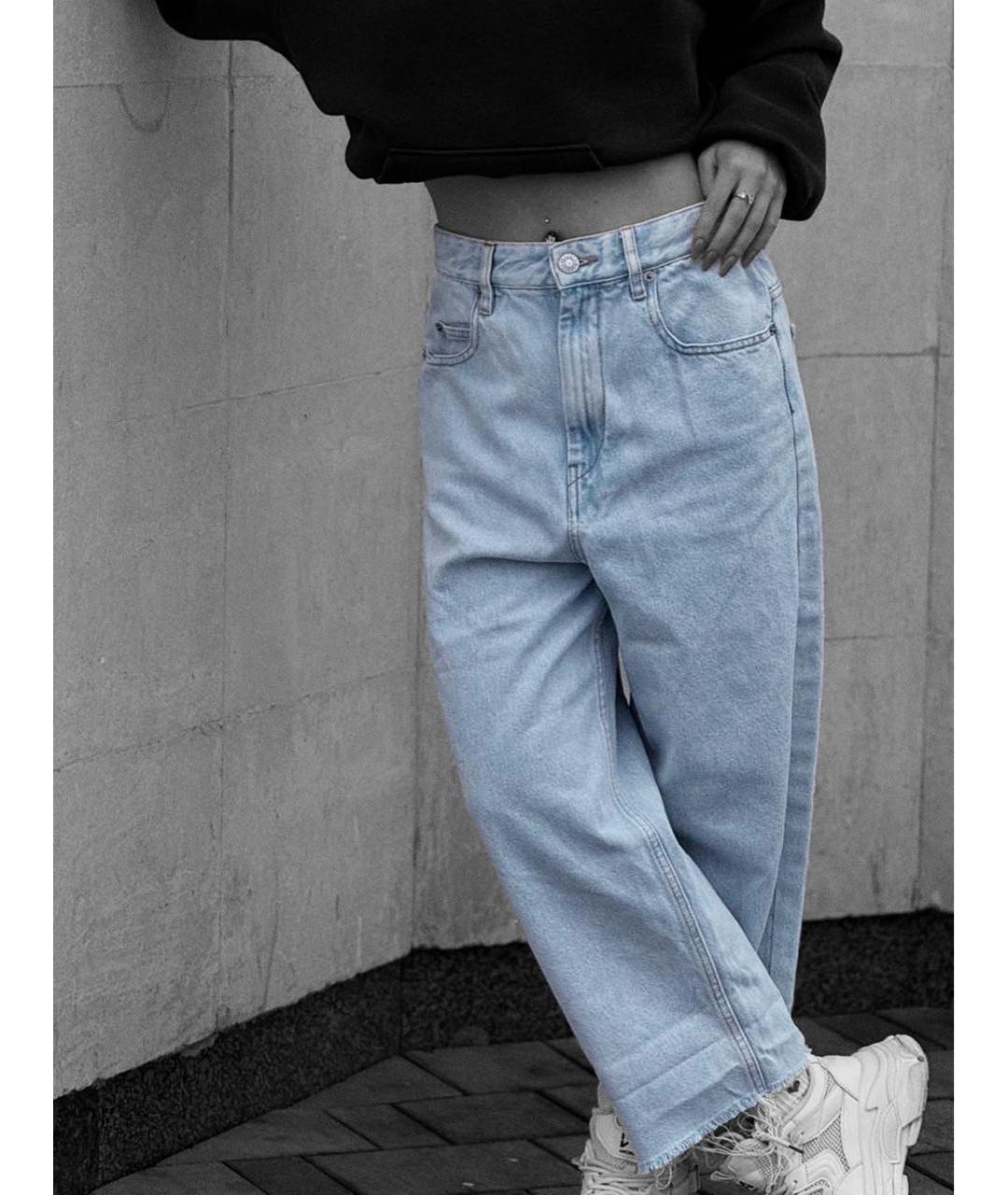 ISABEL MARANT Голубые хлопковые прямые джинсы, фото 6