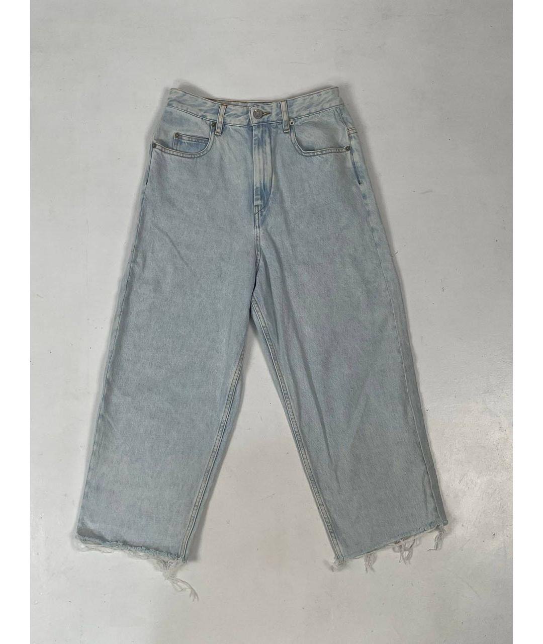 ISABEL MARANT Голубые хлопковые прямые джинсы, фото 7