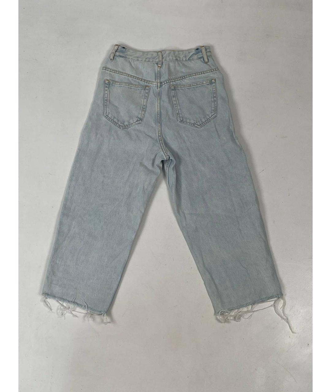 ISABEL MARANT Голубые хлопковые прямые джинсы, фото 2
