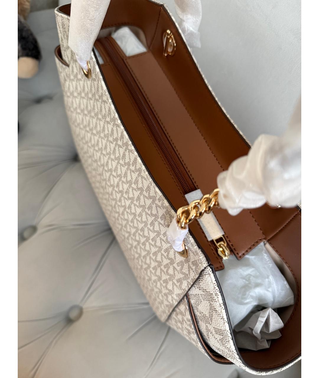 MICHAEL KORS Бежевая сумка тоут, фото 6