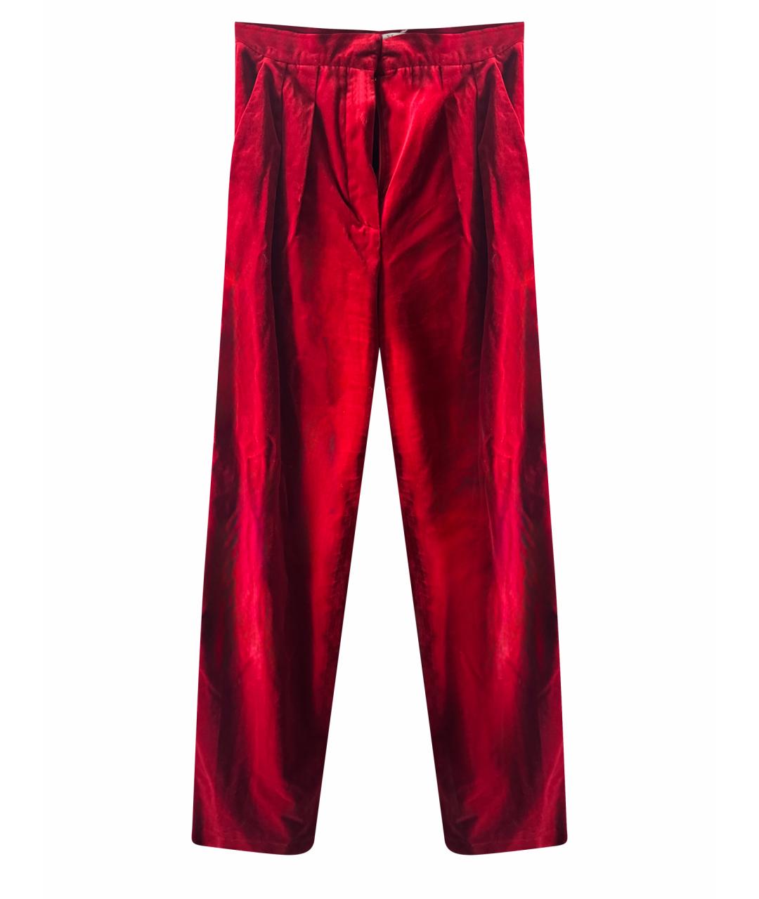 MAX MARA Бордовые велюровые брюки широкие, фото 1