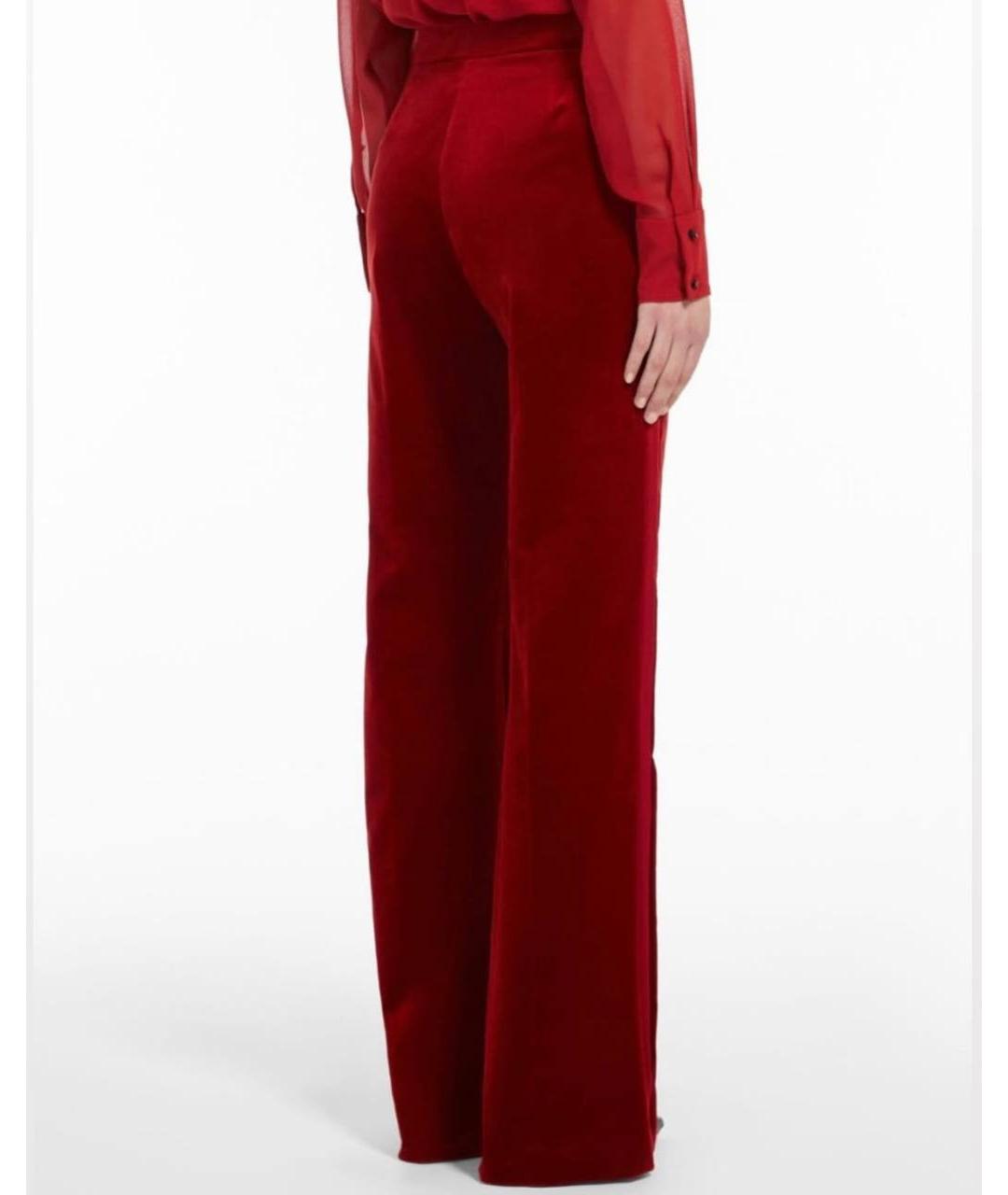 MAX MARA Бордовые велюровые брюки широкие, фото 6