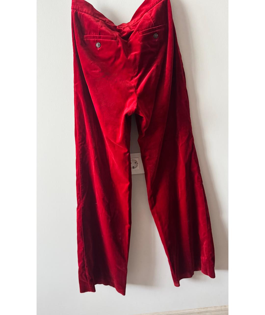 MAX MARA Бордовые велюровые брюки широкие, фото 2
