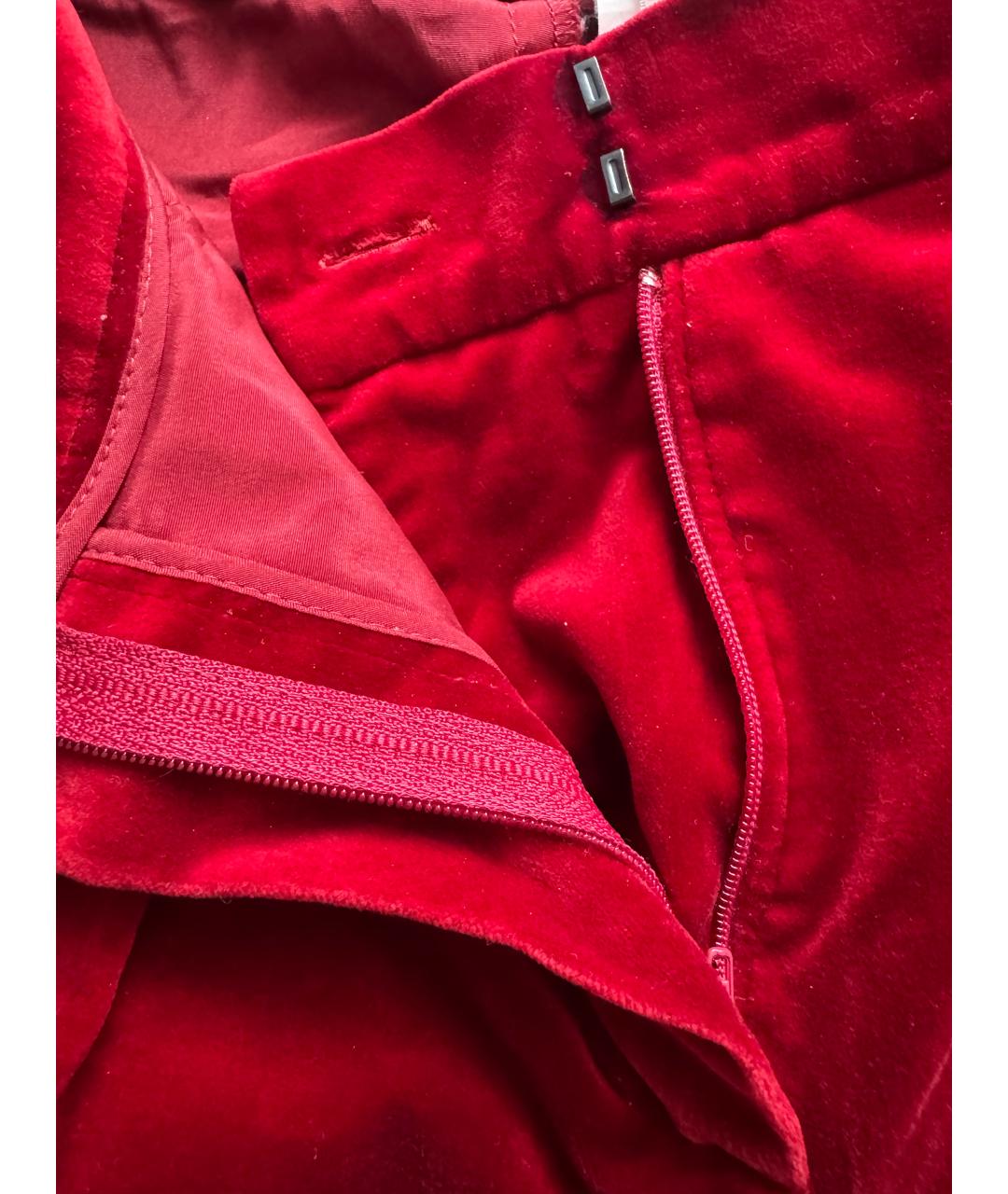 MAX MARA Бордовые велюровые брюки широкие, фото 3