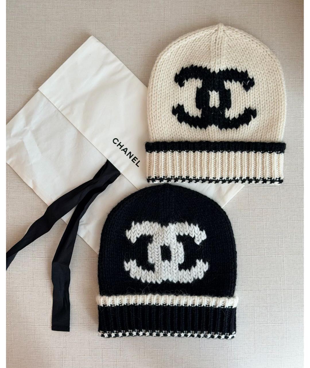 CHANEL Белая шерстяная шапка, фото 2