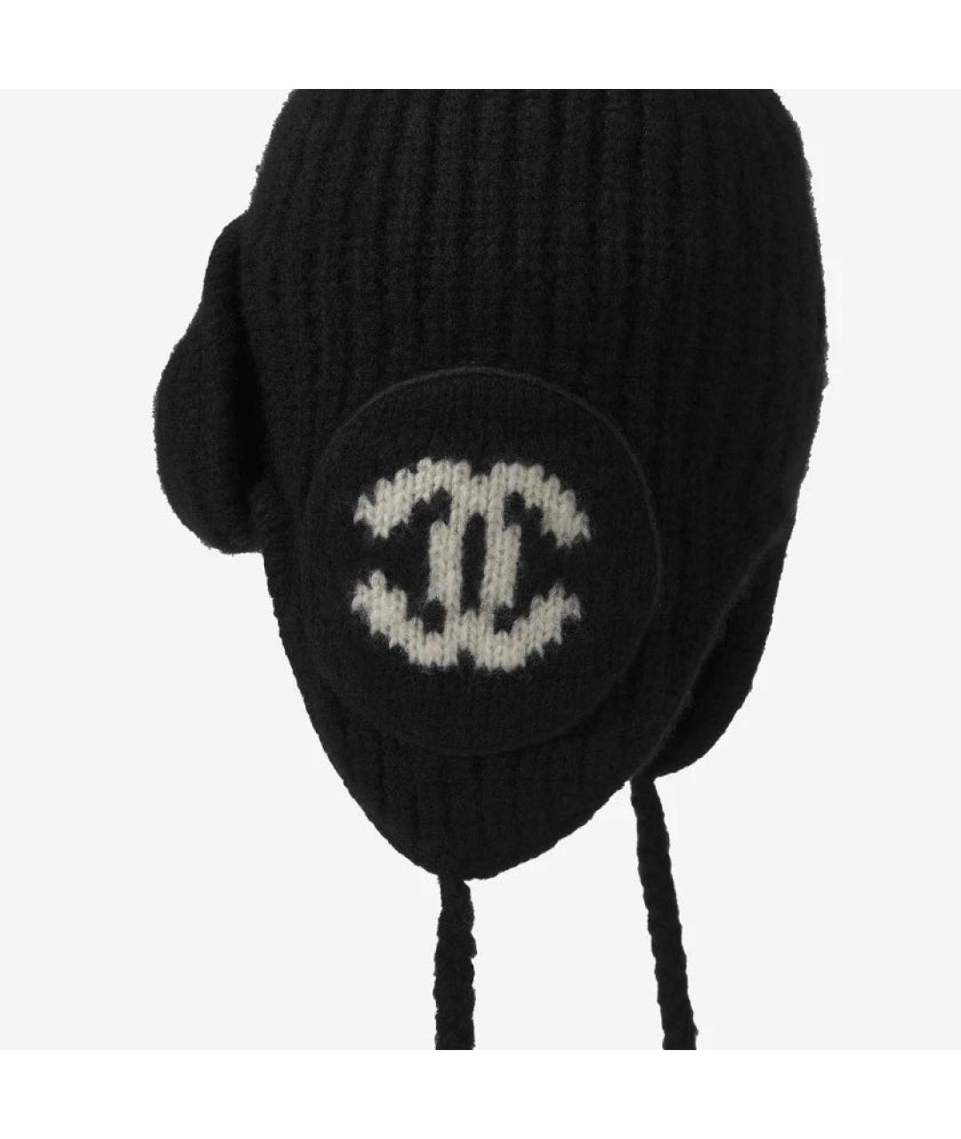 CHANEL Черная кашемировая шапка, фото 7