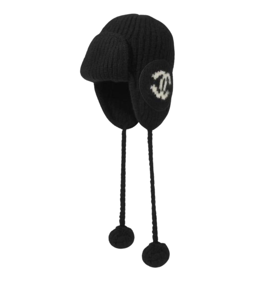 CHANEL Черная кашемировая шапка, фото 1