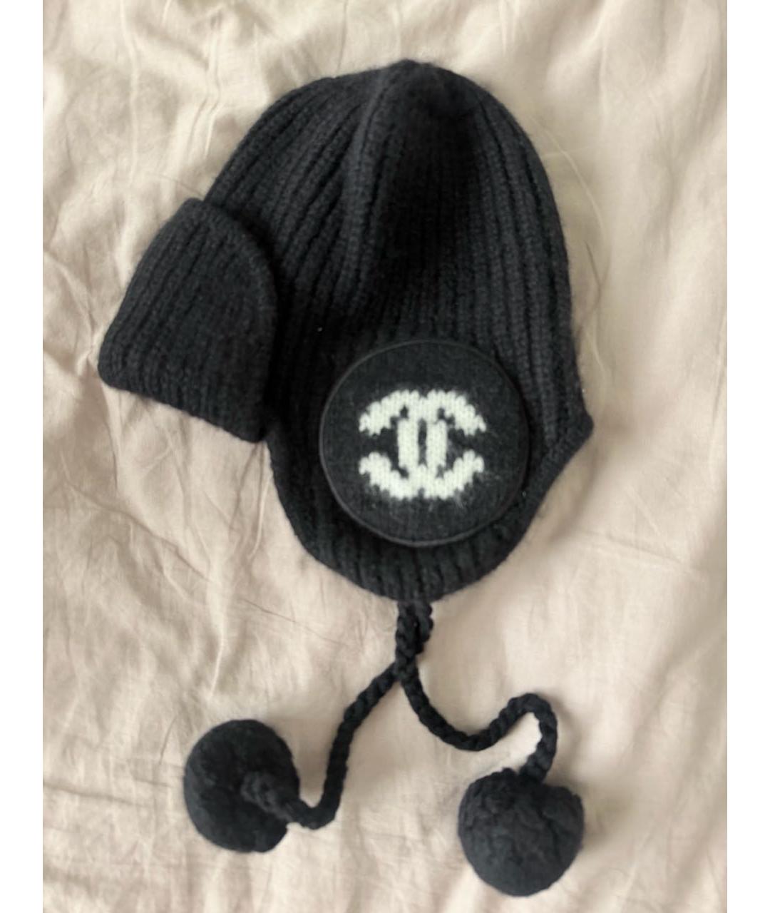 CHANEL Черная кашемировая шапка, фото 2