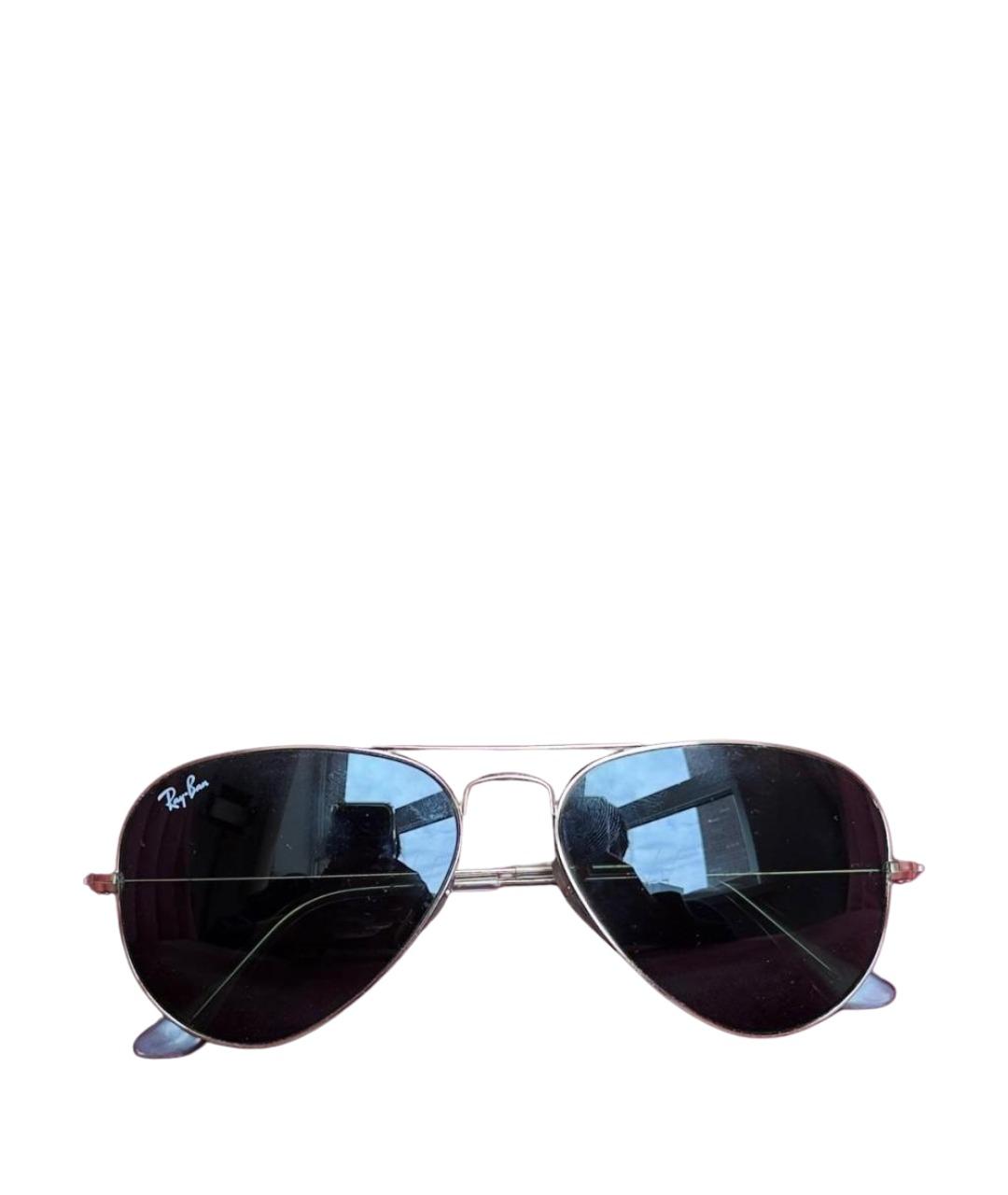 RAY BAN Черные металлические солнцезащитные очки, фото 1