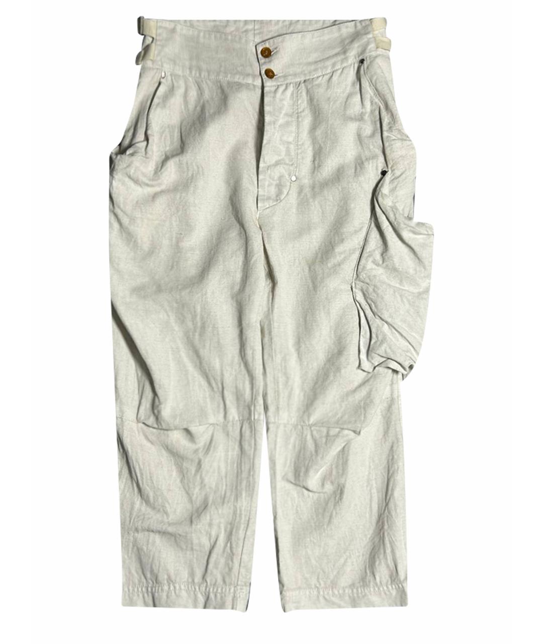 VIVIENNE WESTWOOD Белые хлопковые повседневные брюки, фото 1