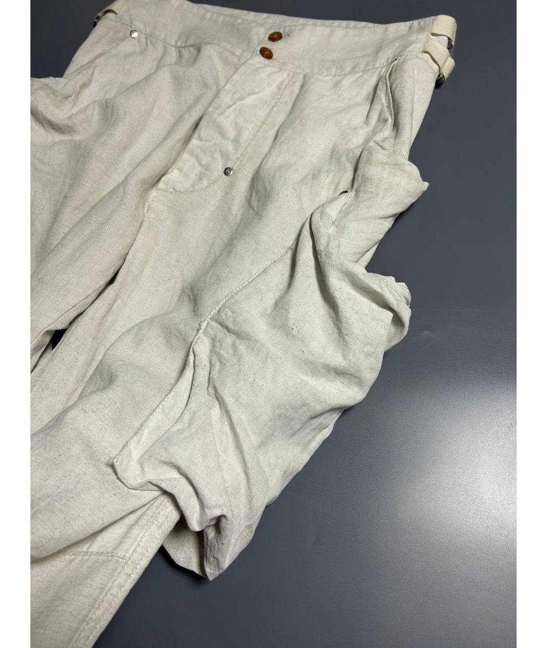 VIVIENNE WESTWOOD Белые хлопковые повседневные брюки, фото 5