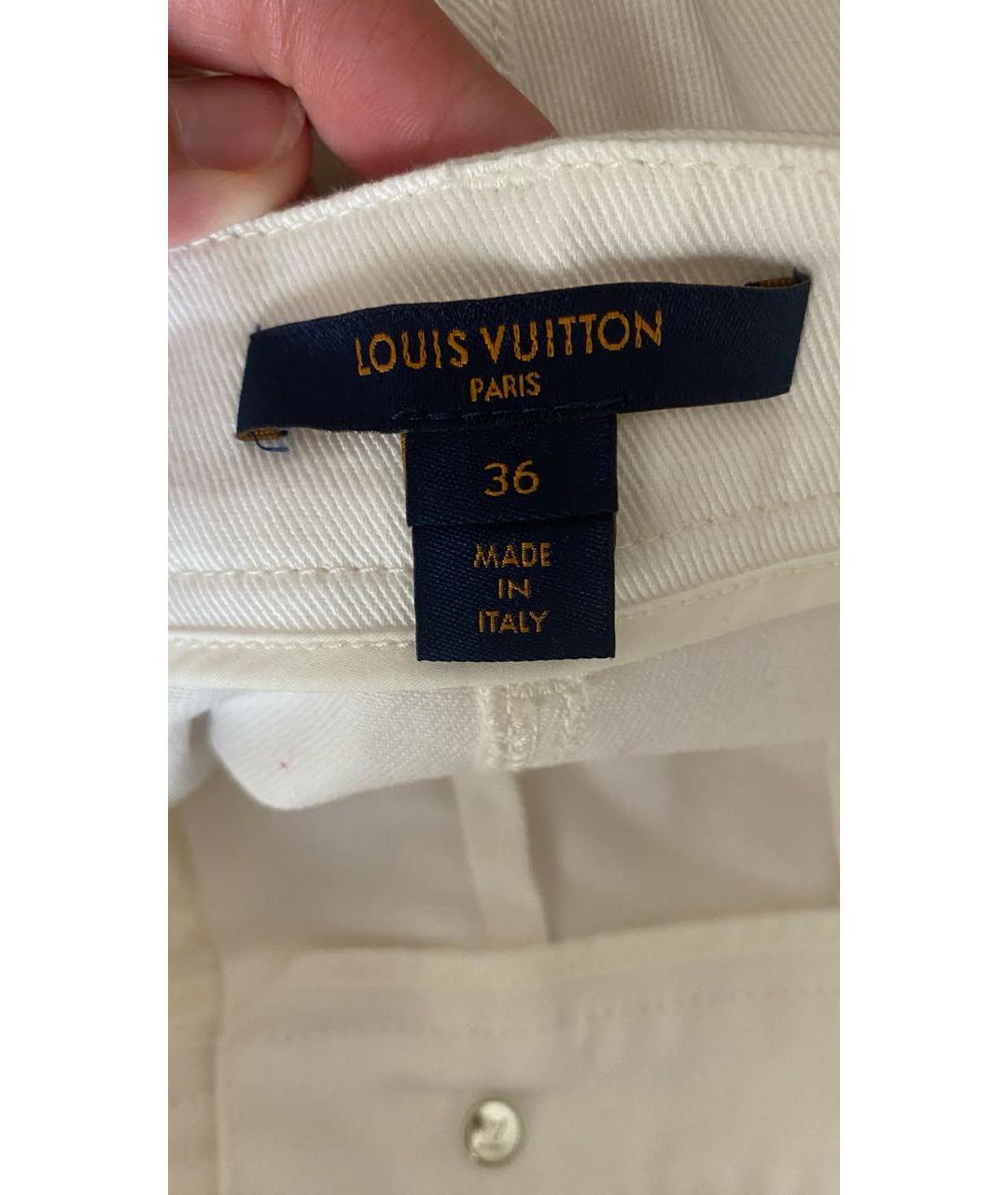 LOUIS VUITTON Белые хлопковые джинсы слим, фото 3