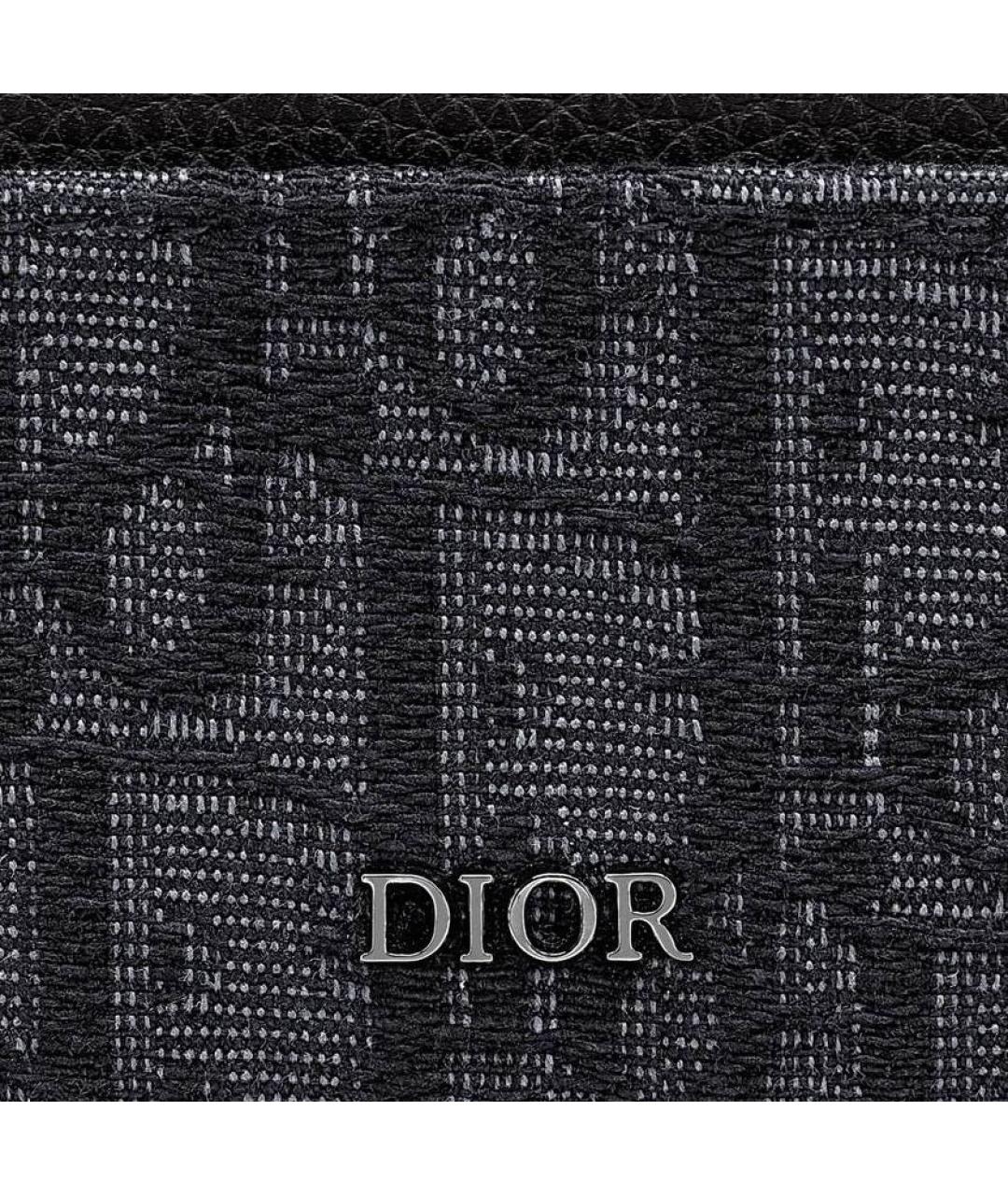 CHRISTIAN DIOR Черный кожаный кардхолдер, фото 2