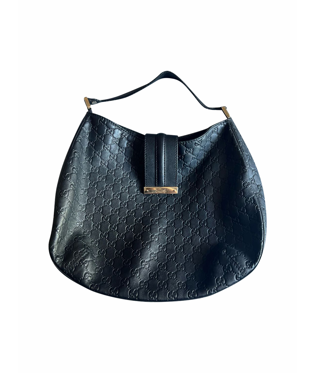 GUCCI Черная кожаная сумка тоут, фото 1
