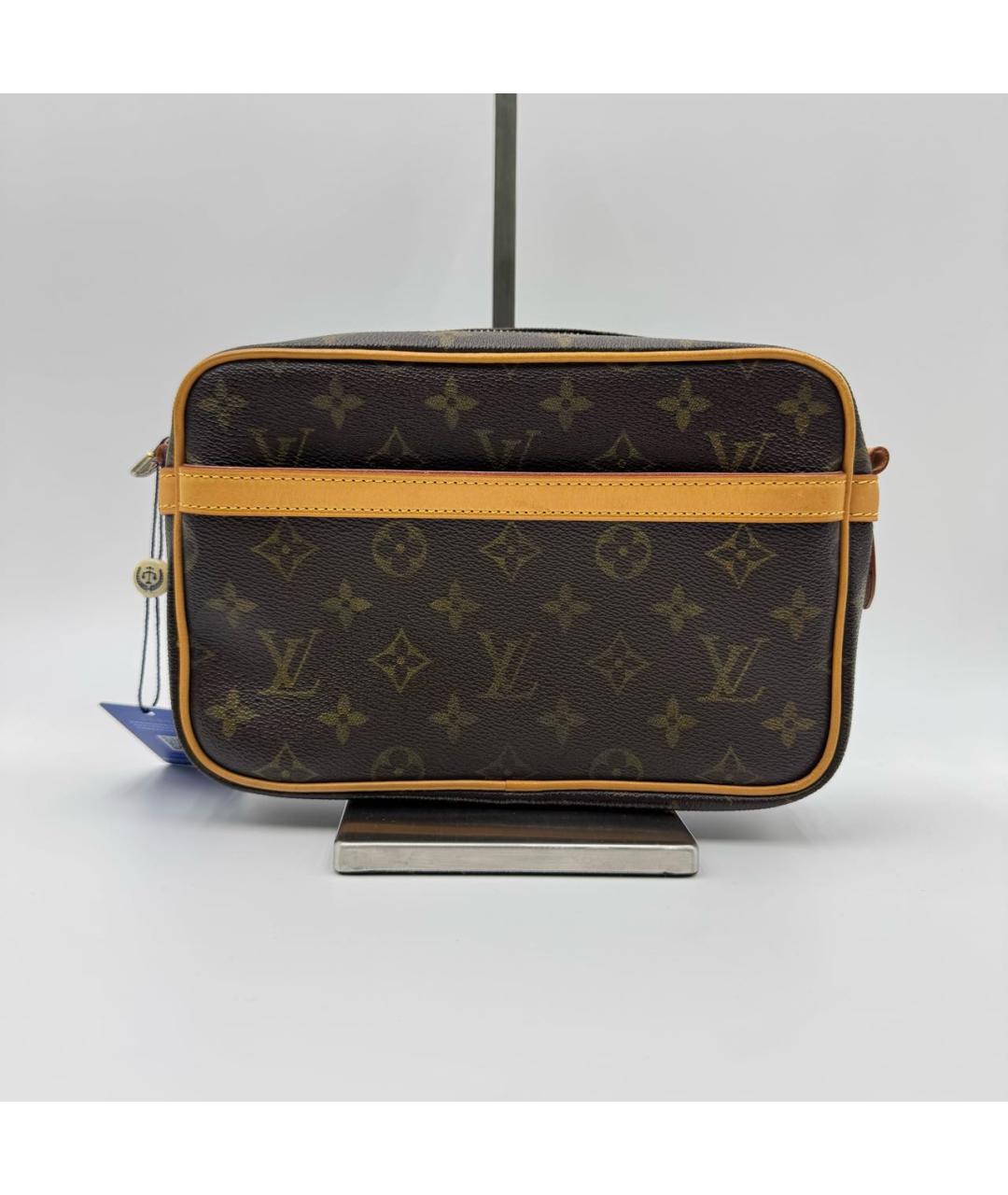 LOUIS VUITTON Коричневая кожаная сумка на плечо, фото 2