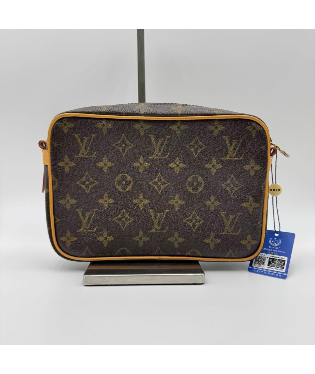 LOUIS VUITTON Коричневая кожаная сумка на плечо, фото 3