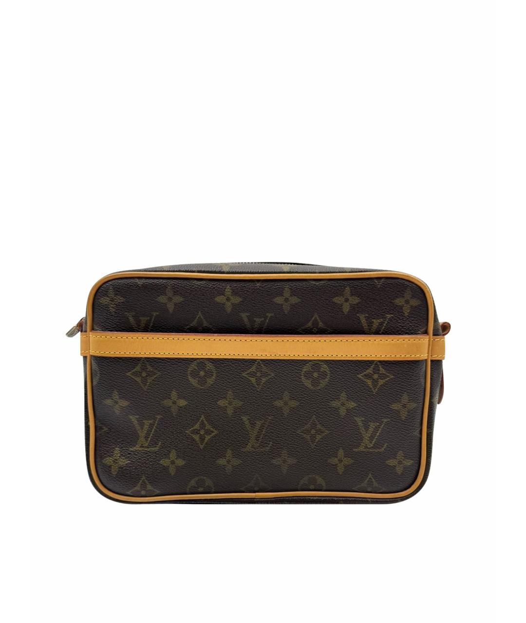 LOUIS VUITTON Коричневая кожаная сумка на плечо, фото 1